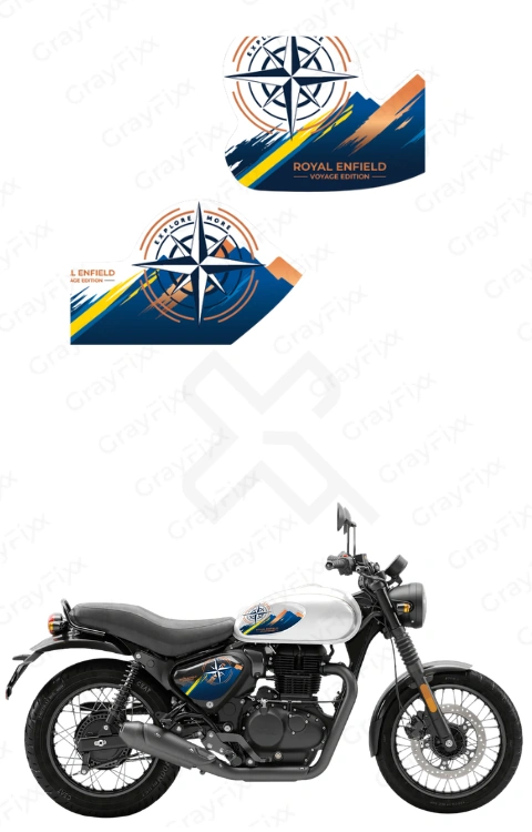 Voyage Edition Tank Sticker Compatible with Hunter 350 | Made in Premium Matte Vinyl with FPF (Fade Protection Film), Precut Sticker, Waterproof, Pack of 1